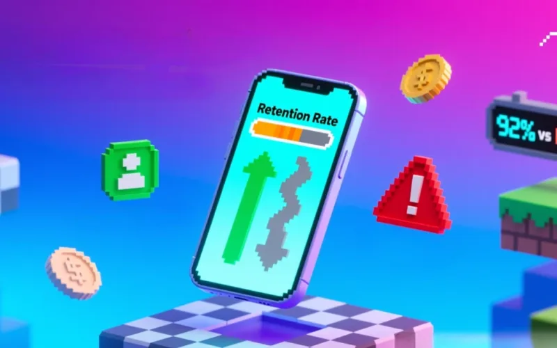 Concept visual supporting the topic of staged rollout retention distortion and accurate cohort analysis in mobile app updates