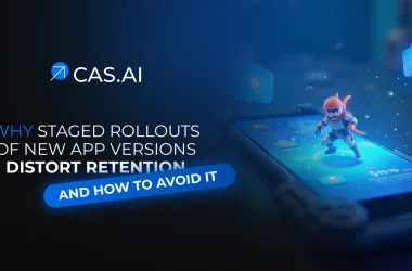 Concept visual supporting the topic of staged rollout retention distortion and accurate cohort analysis in mobile app updates