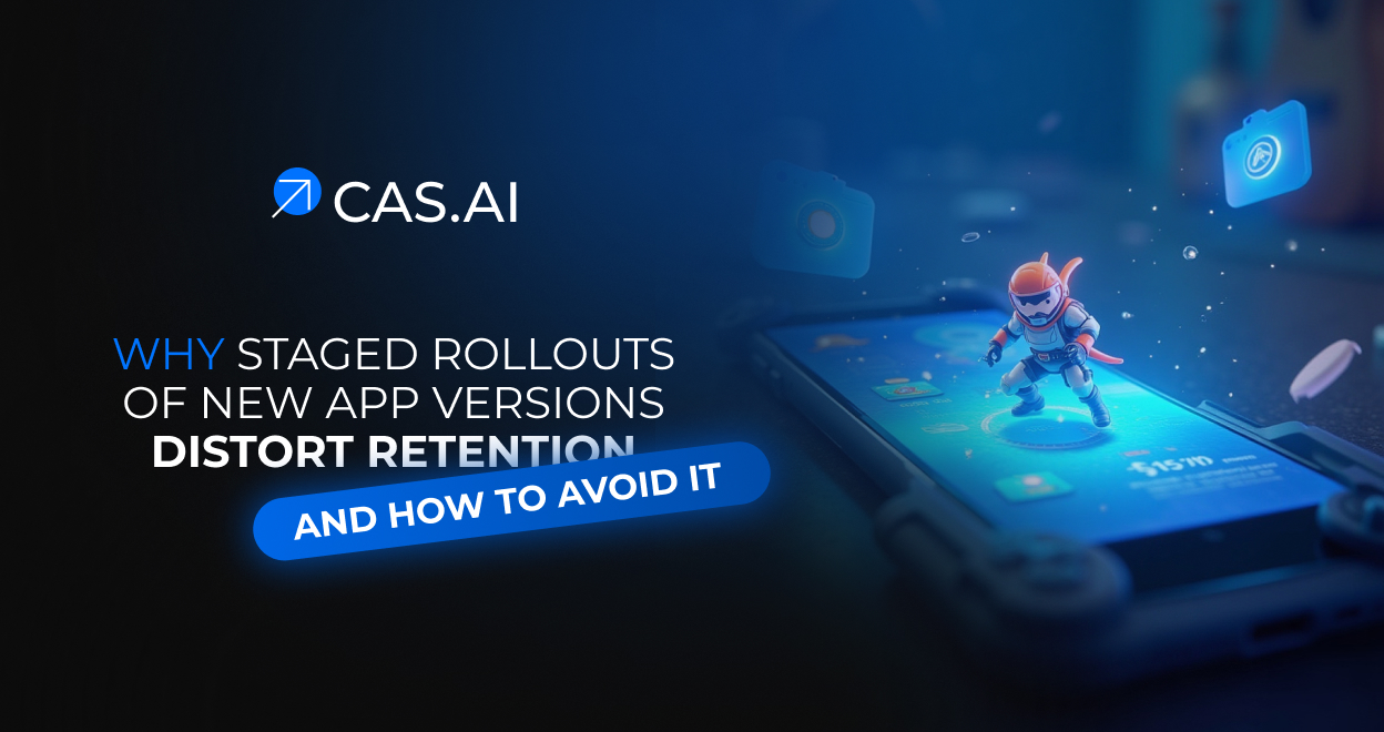 Concept visual supporting the topic of staged rollout retention distortion and accurate cohort analysis in mobile app updates