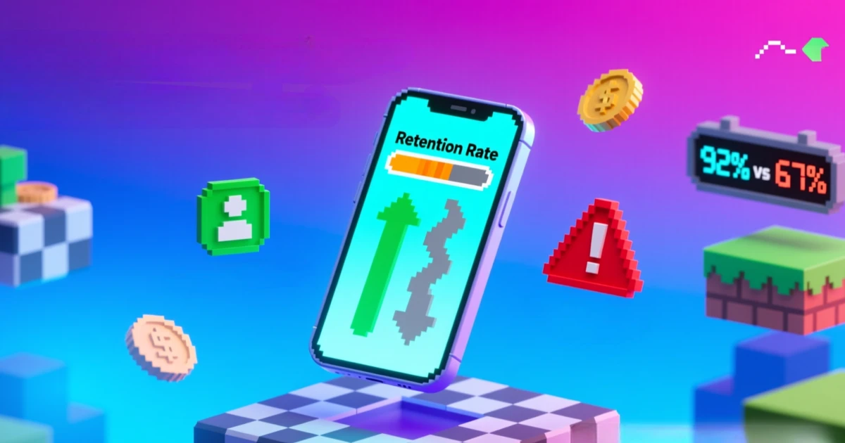 Concept visual supporting the topic of staged rollout retention distortion and accurate cohort analysis in mobile app updates
