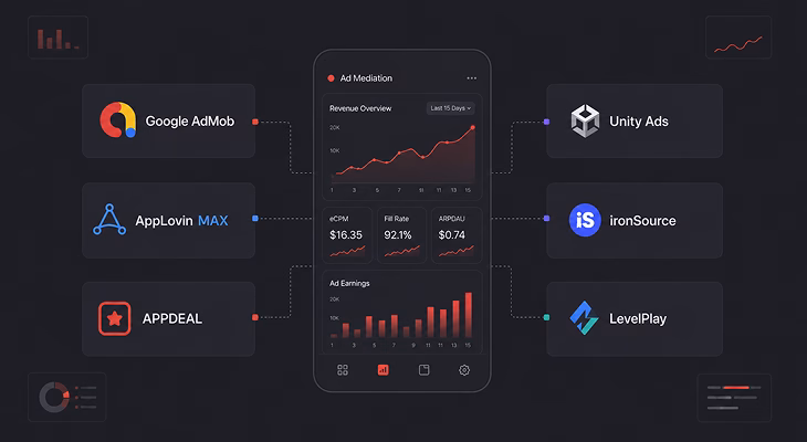 Featured graphic highlighting mobile app monetization and the best mobile advertising networks.