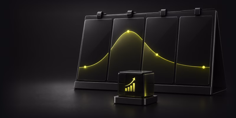 CAS.AI Tech Abstract Feature Graphic Abstract 3D graphic with dark panels, glowing yellow grid lines, and data metrics representing CAS.AI technology.